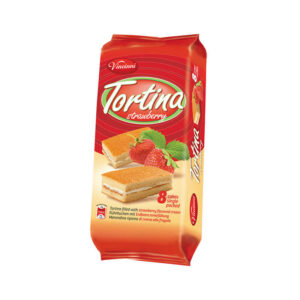 Tortina piskotovy rez plneny kremom s jahodovou prichuou a jahodovym dzemom 200g vincinni imprex